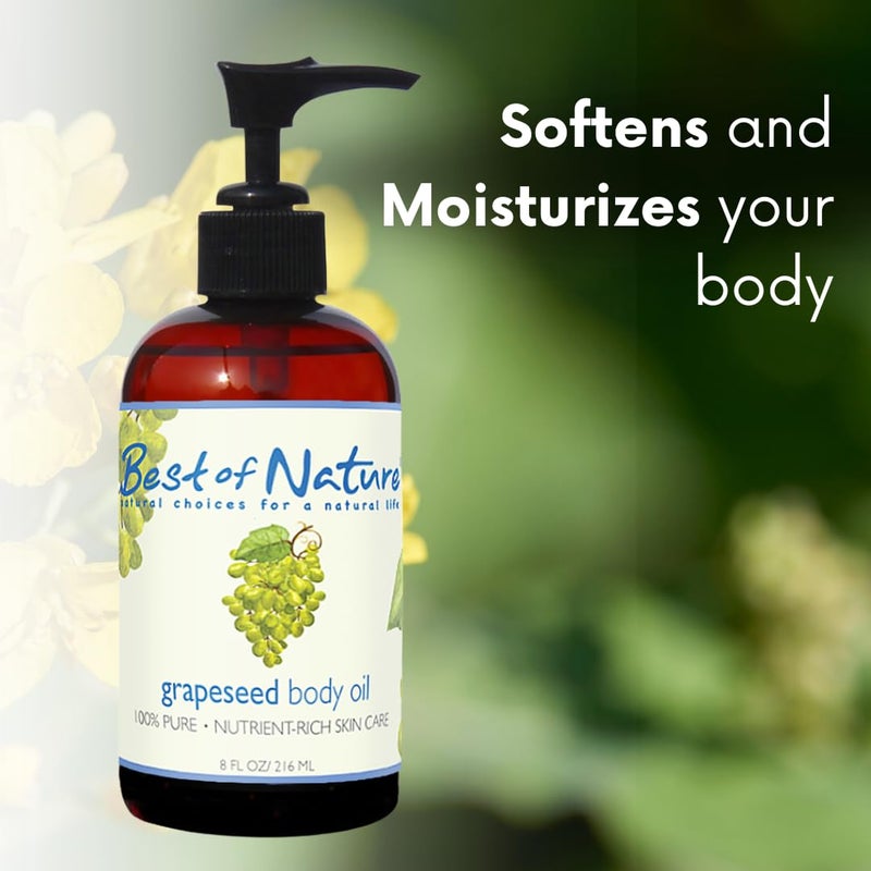 Best of Nature 100% Pure Grapeseed Oil - Unscented, Lightweight, Non-Greasy Moisturizer for Hair, Skin, Face & Aromatherapy, Carrier Oil for Essential Oils, Gallon (128 fl oz) - Image 4